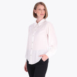 Blusa Camisera con Botones Decorativos Tejido Plano