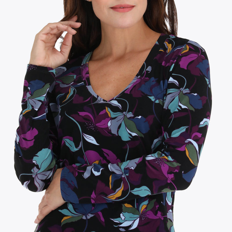 Top con Cuello Escote en V en Tejido de Punto