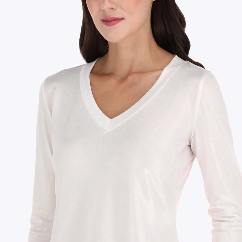 Top con Cuello Escote en V en Tejido de Punto