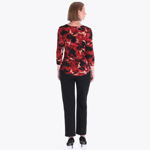 Top Escote Redondo Manga 3/4" Tejido de Punto