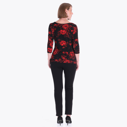 Túnica Escote Redondo con Placa al Costado Tejido de Punto