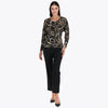 Top Escote Redondo Manga Kimono con Puño Tejido de Punto