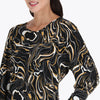 Top Escote Redondo Manga Kimono con Puño Tejido de Punto